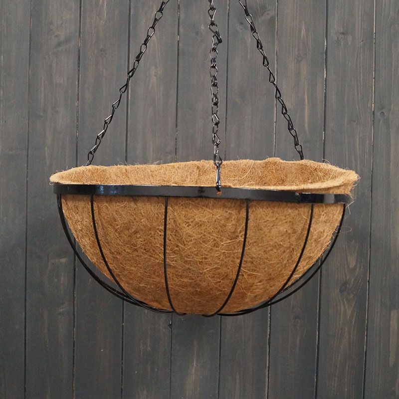 40cm Simple Straight Wire Hanging Basket with Coco Liner detail page